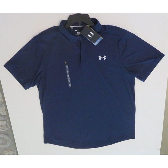 Under Armour 1362493 Men's Sz L Academy Blue/Halo Gray Golf Iso-Chill Polo $70 - Picture 3 of 4